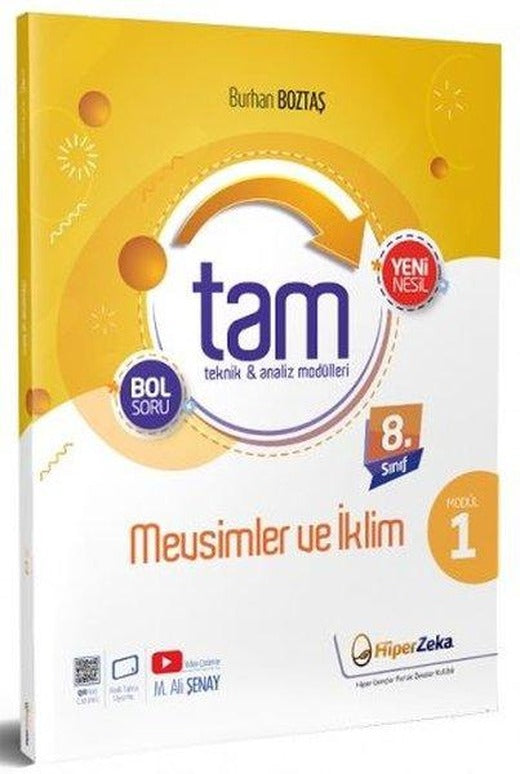8. Sınıf Fen Bilimleri TAM Teknik Analiz Modülleri 1 Mevsimler ve İklim | Hiper Zeka (İnce Kapak)