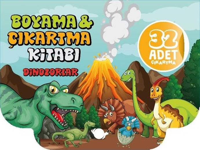 Dinozorlar - Boyama ve Çıkartma Kitabı - Boyama ve Çıkartma Kitabı | Çikolata Yayınevi