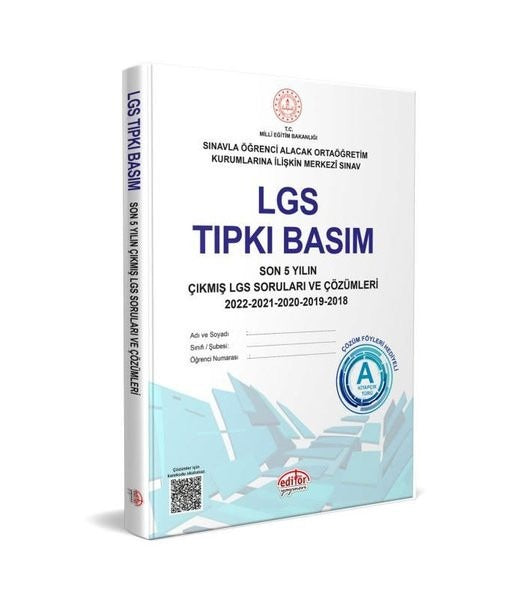 LGS Tıpkı Basım Çıkmış Sorular ve Çözümleri | Editör Yayınevi (Ciltsiz)