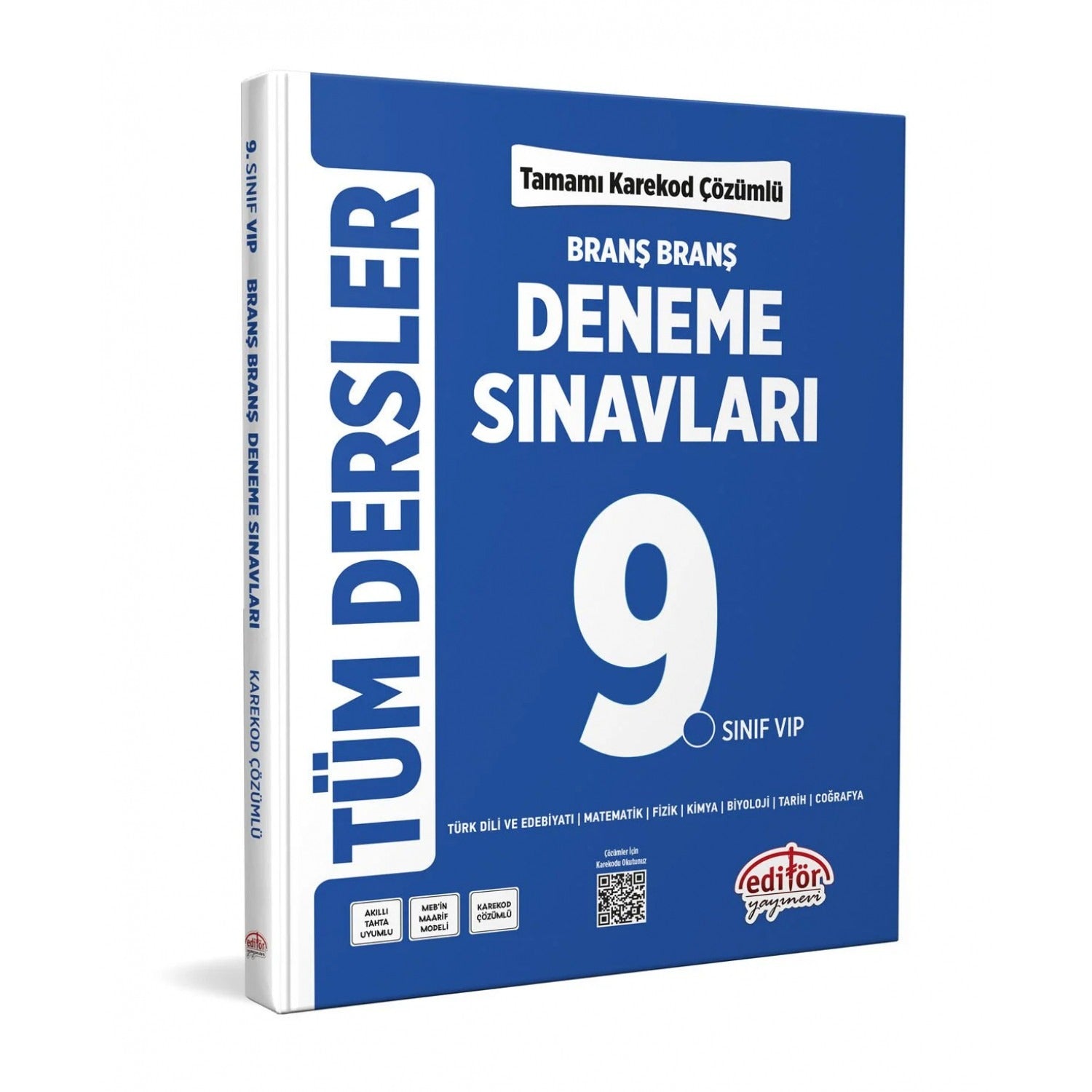 9.Sınıf Tüm Dersler Branş Branş Tamamı Çözümlü Deneme Sınavları | Editör (İnce Kapak)