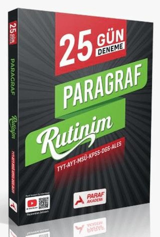 TYT 25 Günde Rutin Paragraf Branş Denemeleri | Paraf Akademi (Ciltsiz)