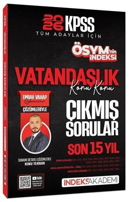 2026 KPSS Vatandaşlık ÖSYM nin İndeksi Çıkmış Sorular Son 15 Yıl Konu Konu Çözümlü | İndeks Akademi (İnce Kapak)
