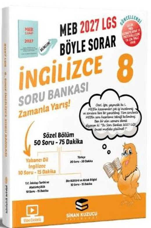 2027 8. Sınıf LGS İngilizce Soru Bankası | Sinan Kuzucu Yayınları (Ciltsiz)