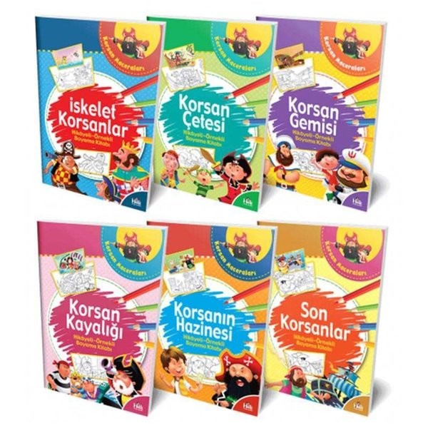 Hikayeli - Örnek Korsan Maceraları Boyama Kitabı Serisi Seti - 6 Kitap Takım | Halk Kitabevi