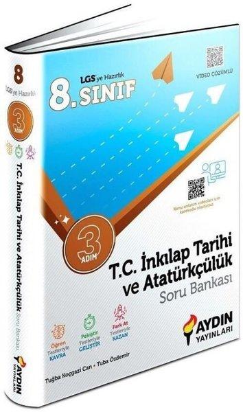 8. Sınıf T.C. İnkılap Tarihi ve Atatürkçülük Üç Adım Soru Bankası | Aydın Yayınları-Eğitim (İnce Kapak) - Resim 1