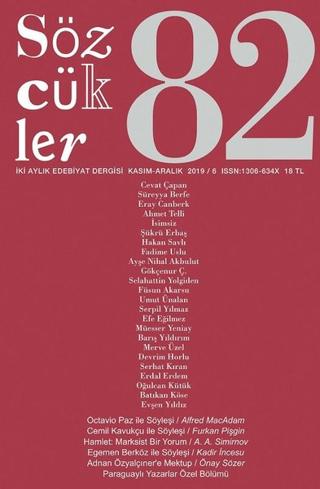 Sözcükler Dergisi Sayı: 82 Kasım - Aralık 2019 | Sözcükler Yayınları (Ciltsiz) - Resim 1