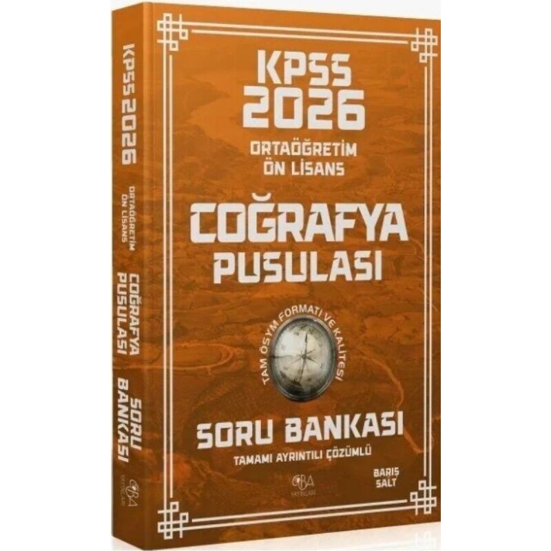 2026 KPSS Lise Ortaöğretim Ön Lisans Coğrafya Pusulası Soru Bankası Çözümlü | CBA Yayınları (İnce Kapak)