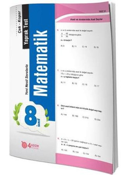 8. Sınıf Matematik Çek-Kopar Yaprak Test | 4 Adım Yayınları (Ciltsiz)