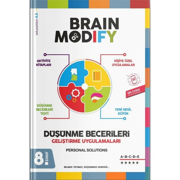 8. Sınıf Düşünme Becerileri Geliştirme Uygulamaları Kitabı 5 Kitapçık | Brain Modify (İnce Kapak)