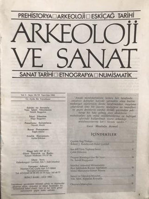 Arkeoloji ve Sanat Dergisi Sayı 18 - 19 | Arkeoloji ve Sanat Dergisi (Ciltsiz)