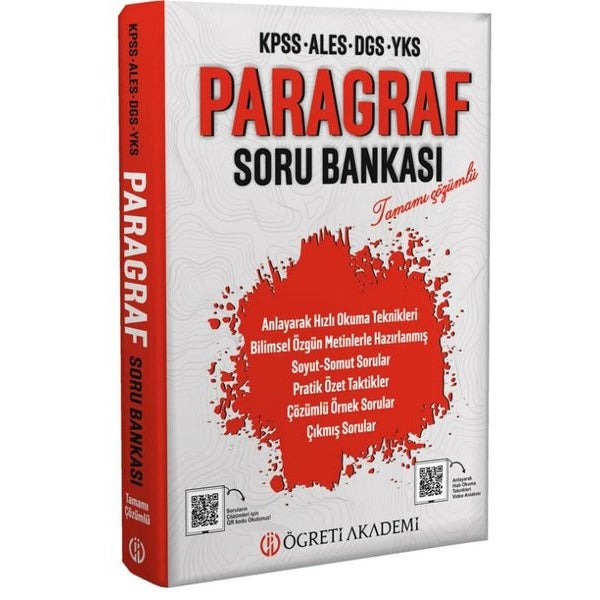 KPSS-ALES-DGS-YKS Paragraf Soru Bankası - Tamamı Çözümlü | Öğreti Akademi (İnce Kapak)