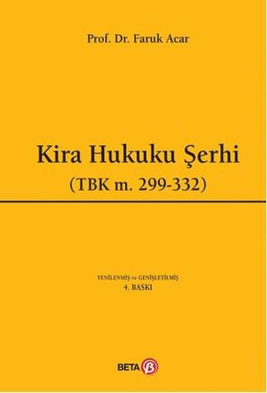 Kira Hukuku Şerhi | Beta Yayınevi (Ciltli)