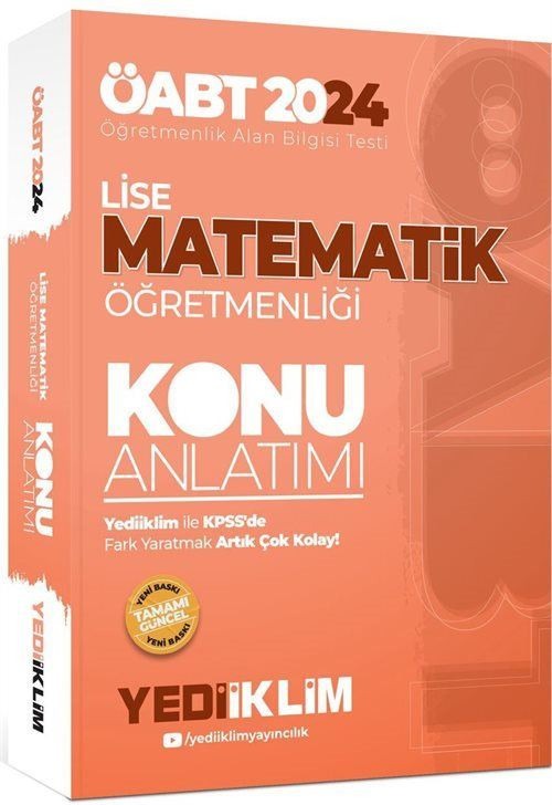 2024 ÖABT Lise Matematik Öğretmenliği Konu Anlatımı | Yediiklim Yayınları (Ciltsiz)