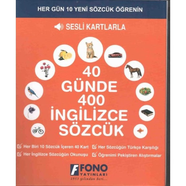 40 Günde 400 İngilizce Sözcük | Fono Yayınları (İnce Kapak)