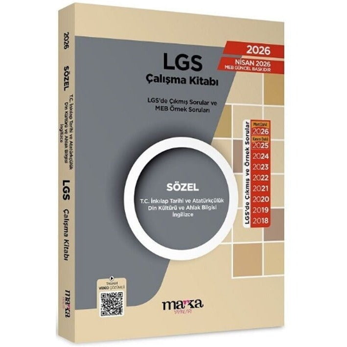 LGS Sözel T.C. İnkılap Tarihi ve Atatürkçülük - Din Kültürü ve Ahlak Bilgisi - İngilizce Çıkmış ve Örnek Sorular | Marka Yayınları (Ciltsiz)