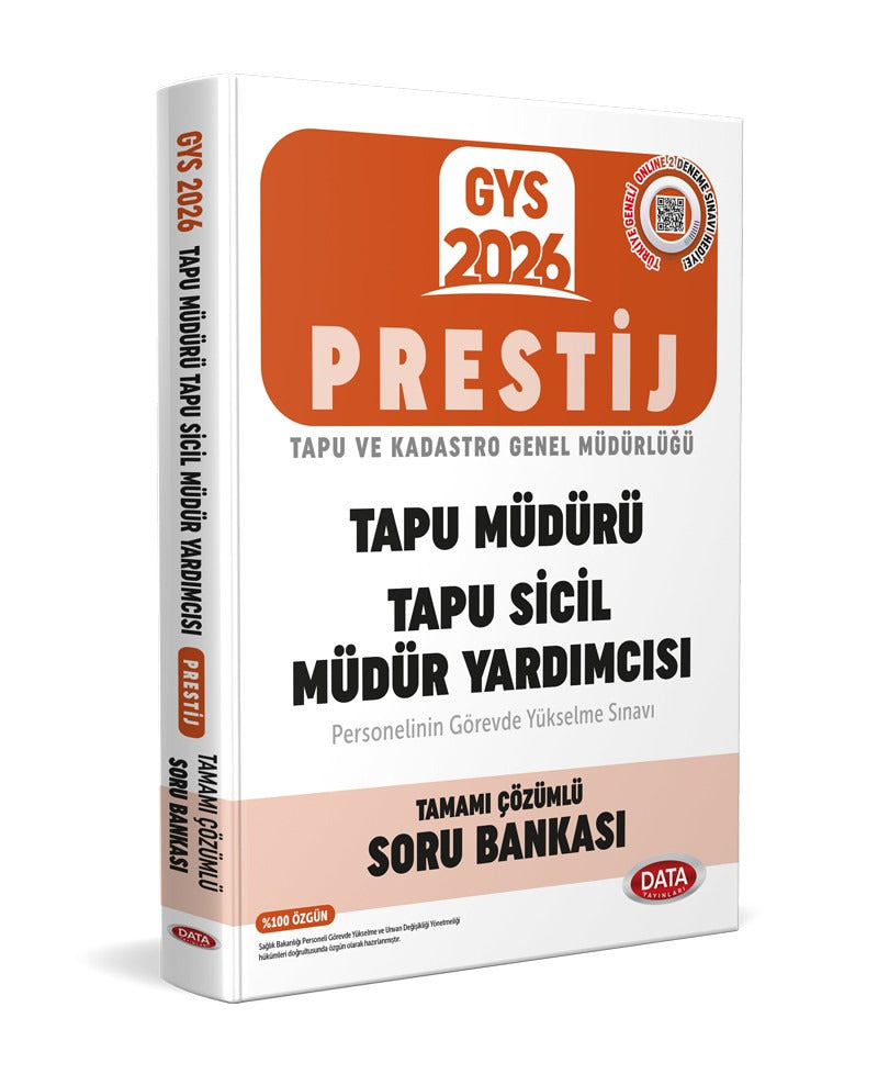 2025 GYS Tapu ve Kadastro Genel Müdürlüğü Tapu Müdürü, Tapu Sicil Müdür Yardımcısı PRESTİJ Soru Bankası Çözümlü Görevde Yükselme