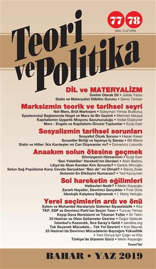 Teori ve Politika Dergisi Sayı: 77 - 78 Bahar - Yaz 2019 | Teori ve Politika Dergisi Yayınları (Ciltsiz) - Resim 1