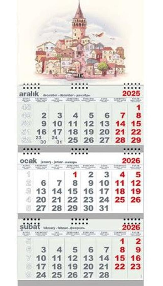 Galata Kulesi 2026 Gemici Duvar Takvimi | Halk Kitabevi