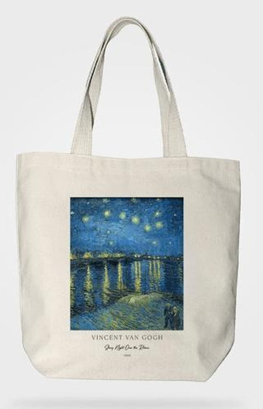 Bez Çanta Gabardin Kumaş %100 Pamuk Van Gogh Tablosu - Rhone | Bcoverart