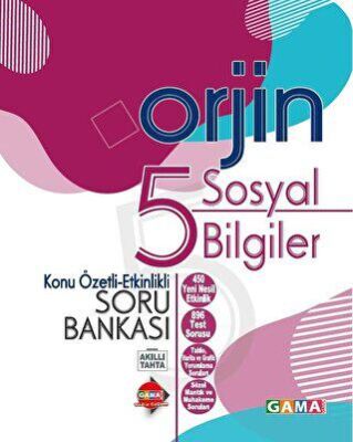 5. Sınıf Orjin Sosyal Bilgiler Konu Özetli Etkinlikli Soru Bankası - Kolektif kitap kapağı