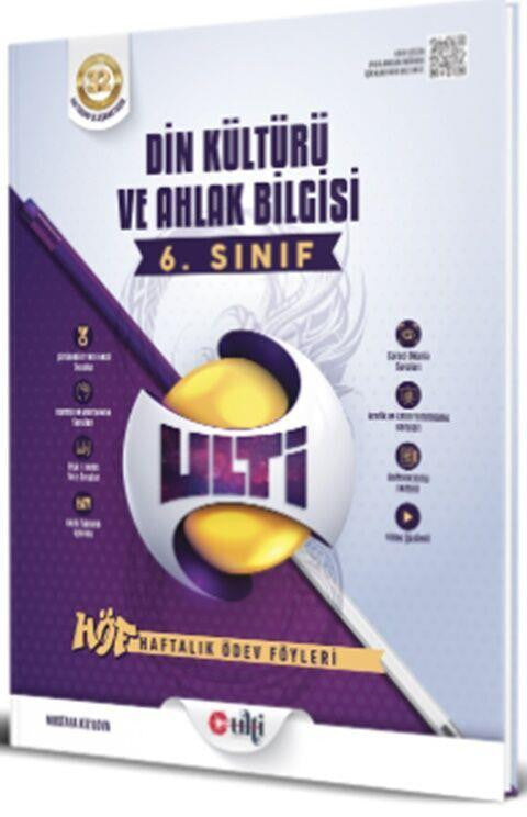 6. Sınıf Din Kültürü ve Ahlak Bilgisi Haftalık Ödev Föyleri Ulti Yayınları kitap kapağı