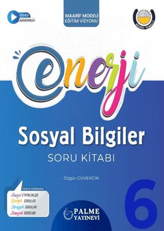Palme 6.Sınıf Enerji Sosyal Bilgiler Soru Kitabı Yeni - Özgür Güvercin kitap kapağı