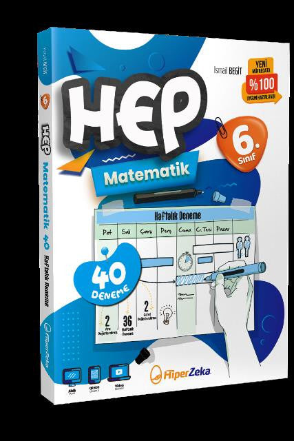 6. Sınıf Haftalık HEP Matematik 40 Deneme - İsmail Begit kitap kapağı