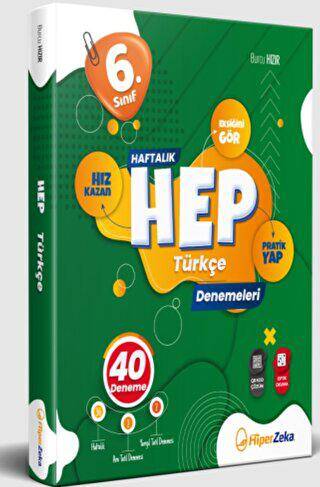 6. Sınıf Haftalık HEP Türkçe 40 Deneme - Burcu Hızır kitap kapağı
