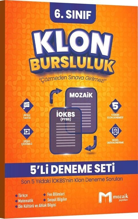 6. Sınıf Klon 5 li Deneme Seti Mozaik Yayınları kitap kapağı