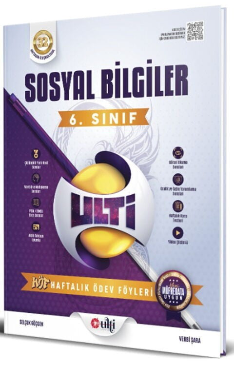 6. Sınıf Sosyal Bilgiler Haftalık Ödev Föyleri Ulti Yayınları kitap kapağı