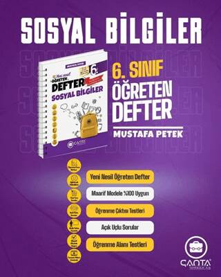 Çanta Yayınları 6. Sınıf Sosyal Bilgiler Öğreten Defter Yeni - Kolektif kitap kapağı