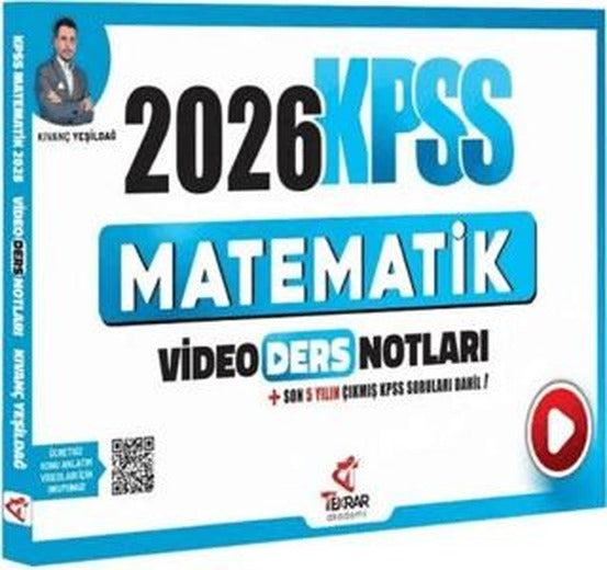 2026 KPSS Matematik Video Ders Notları | Tekrar Akademi Yayınları (Ciltsiz)