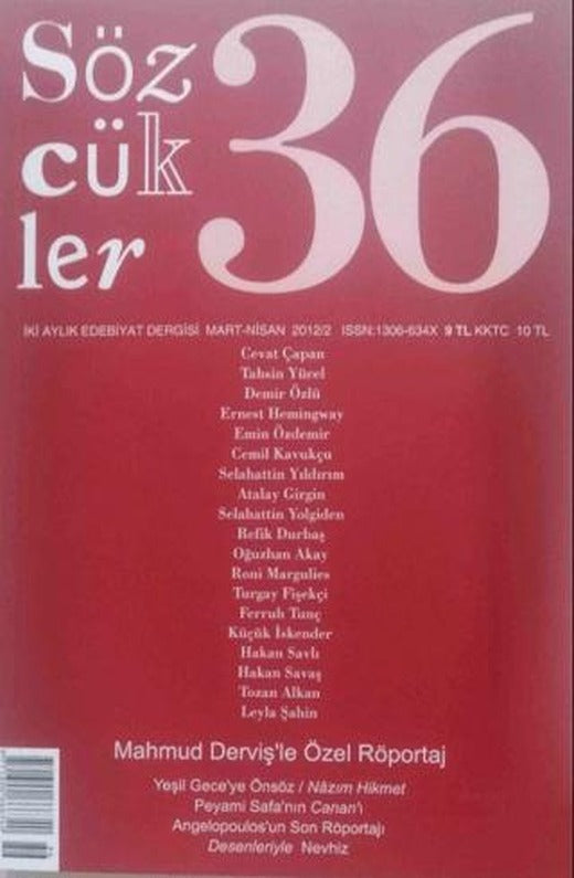 Sözcükler Dergisi Sayı: 36 Mart - Nisan 2012 | Sözcükler Yayınları (Ciltsiz)