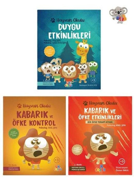 Hayvan Okulu Serisi Öfke Kontrol Seti - 3 Kitap Takım | Unikod (İnce Kapak)