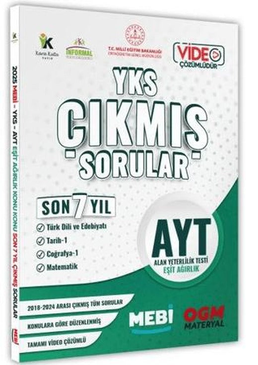 2025 YKS-AYT MEBİ Eşit Ağırlık (TM) Çıkmış Soru Bankası Konu Konu Son 7 Yıl Video/PDF Çözümlü