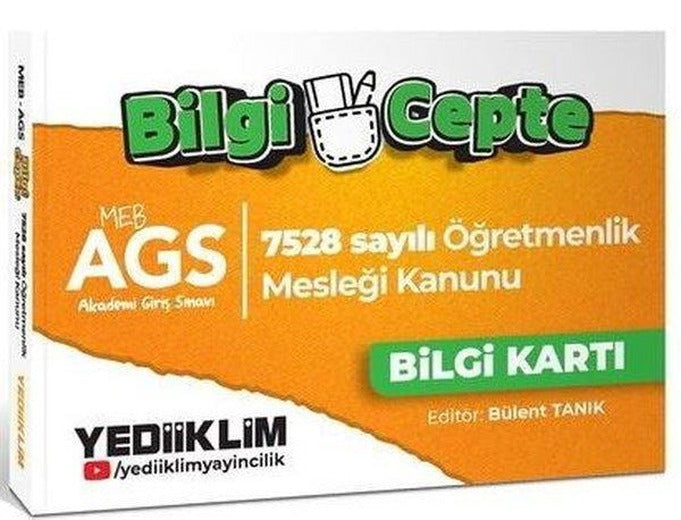 MEB AGS Bilgi Cepte 7528 Sayılı Öğretmenlik Meslek Kanunu Bilgi Kartı Soru - Cevap | Yediiklim Yayınları (İnce Kapak)