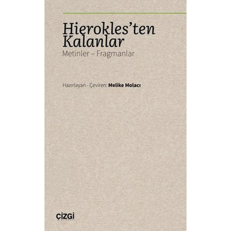 Hierokles'ten Kalanlar: Metinler - Fragmanlar | Çizgi Kitapevi