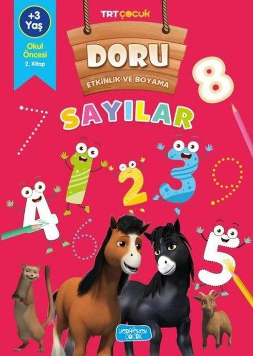 TRT Çocuk - Sayılar - Doru Etkinlik ve Boyama | Yediveren Çocuk (İnce Kapak)
