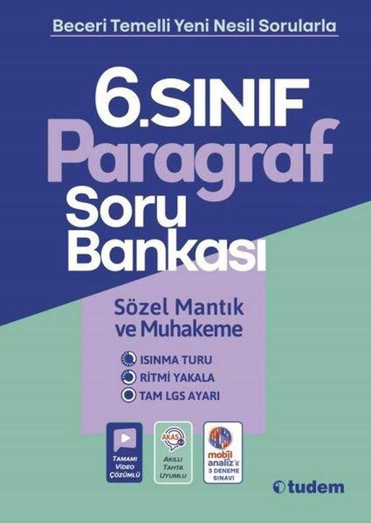 6. Sınıf Paragraf Soru Bankası | Tudem Yayınları - Ders Kitapları (İnce Kapak)