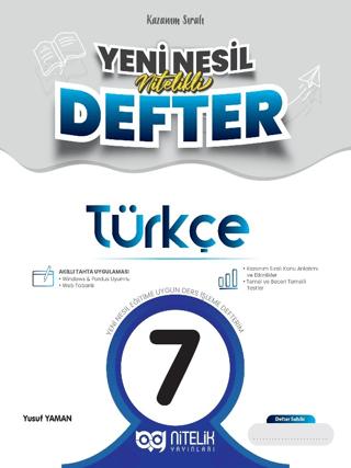 7. Sınıf Türkçe Yeni Nesil Nitelikli Defter | Nitelik Yayınları (Ciltsiz) - Resim 1