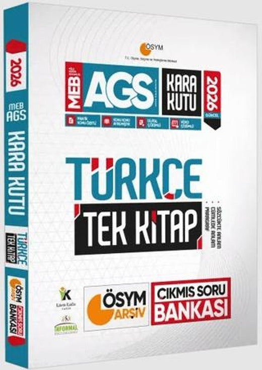 2026 MEB-AGS Kara Kutu Türkçe TEK KİTAP ÖSYM ARŞİV Çıkmış Soru Bankası Konu Özetli Dijital Çözümlü | Karakutu Yayın (Ciltsiz)