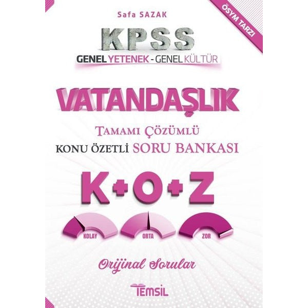 KPSS Vatandaşlık Tamamı Çözümlü Konu Özetli Soru Bankası | Temsil Kitap (Ciltsiz)