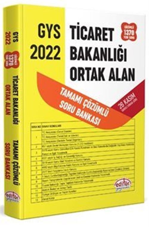 T.C. Ticaret Bakanlığı Tüm Kadrolar İçin Tamamı Çözümlü Ortak Alan Soru Bankası
