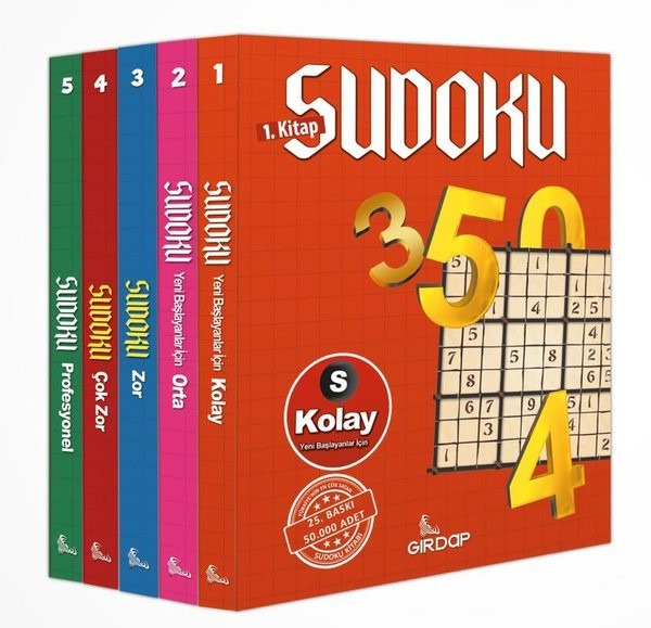 Kolaydan Zora Sudoku Seti - 5 Kitap Takım | Girdap (İnce Kapak)