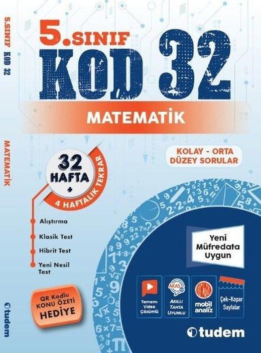 5. Sınıf Matematik Kod 32 | Tudem Yayınları - Ders Kitapları (İnce Kapak)