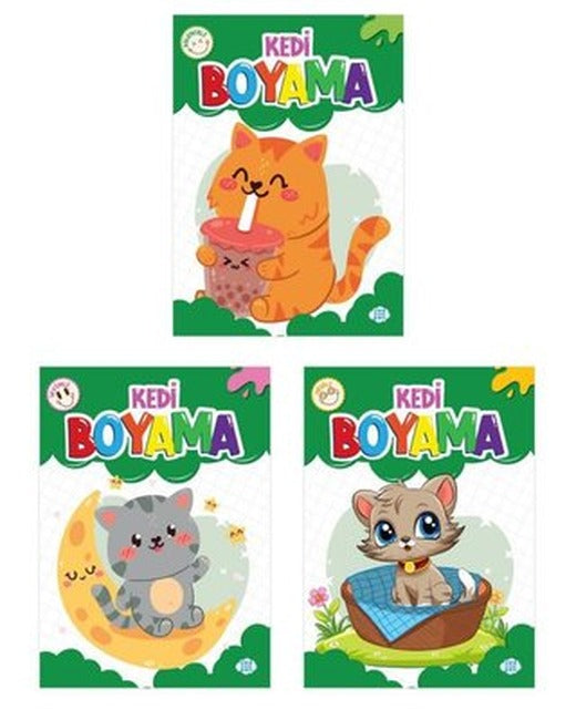 Kedi Boyama Seti - 3 Kitap Takım | Dokuz Yayınları