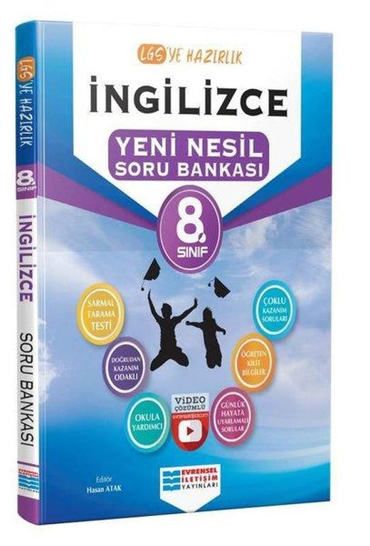 8.Sınıf İngilizce Video Çözümlü Soru Bankası | Evrensel İletişim Yayınları (İnce Kapak)