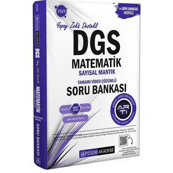 2025 DGS Matematik Sayısal Mantık Tamamı Video Çözümlü Soru Bankası | Pegem Akademi Yayıncılık (İnce Kapak)