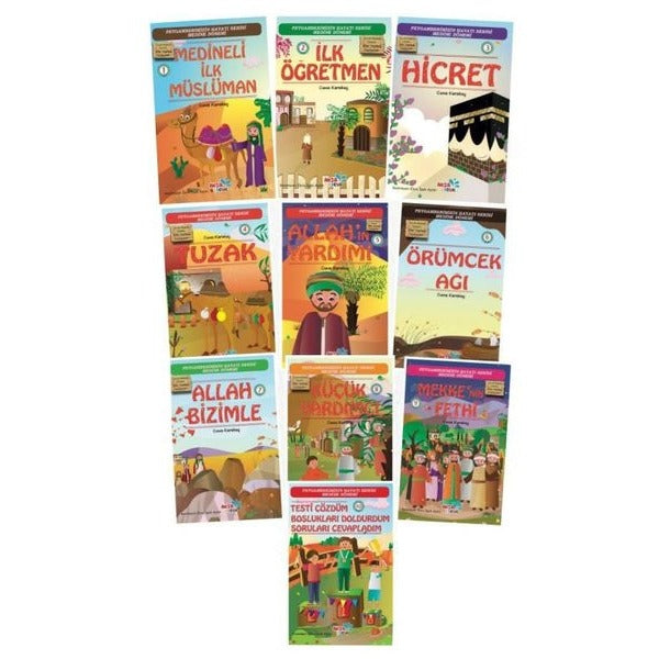 Çocuklar İçin Hikayelerle (sav) Peygamber Hayatı Medine Dönemi Seti - 10 Kitap Takım | Aksa Çocuk (İnce Kapak)