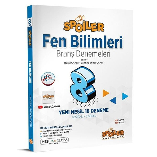 8.Sınıf Fen Bilimleri Branş Denemeleri | Spoiler Yayınları (İnce Kapak)